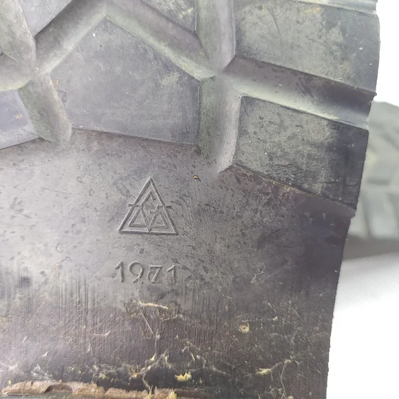 Vintage Varnamo 1971 Military Swedish Army Combat Boots Rubber Size 265 US 9-9.5